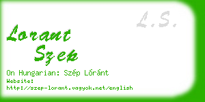 lorant szep business card